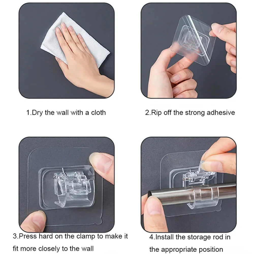 Punch-Free Curtain Rod Hooks